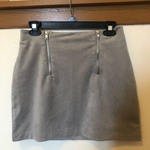 Gray Suede Mini Skirt (Forever 21)